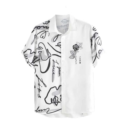 2025 Male Clothes Simple Stripes 3d Hawaiian Shirt Men Clothes Loose Breathable Men's Shirts Summer Male Shirts Short Sleeve