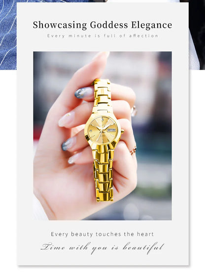 OLEVS 8697 Luxury Elegant Quartz Women's Watch Tungsten Steel Strap Fashion Waterproof Calendar Diamond dial Women's Watch