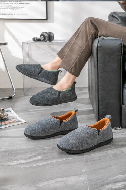 Eyriphy Men's Comfy Non-Slips Bedroom Slippers Casual Warm Home Shoes Breathable Faux Fur Soft Sole Slides Slip-On House Shoes