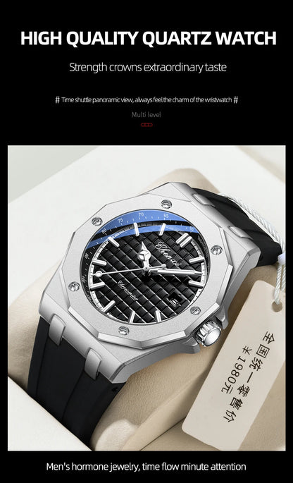 CHENXI 8268 Premium Men's Quartz Watch Night Light Silicone Strap Waterproof Calendar Casual Men's Texture Watch reloj hombre