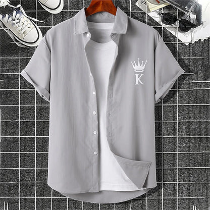 2025 Male Clothes Simple Stripes 3d Hawaiian Shirt Men Clothes Loose Breathable Men's Shirts Summer Male Shirts Short Sleeve