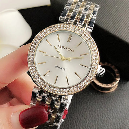Luxury Rhinestone Watch Top Brand Women Watches Fashion Gold Women's Watches Stainless Steel Ladies Watch Clock Gifts for Women