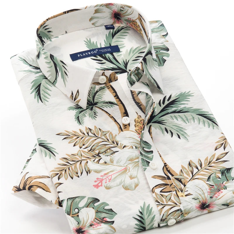 Plus Size 5XL 6XL 7XL 8XL 9XL 10XL  Mens Short Sleeve Print Shirt 2021 Summer New Men's Floral Hawaiian Shirts Casual Loose Tops
