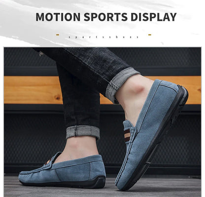 Spring Men's Casual Shoes Suede Loafers For Men Moccasins High Quality Flats Male Walking Shoes comfortable Men's Driving Shoes