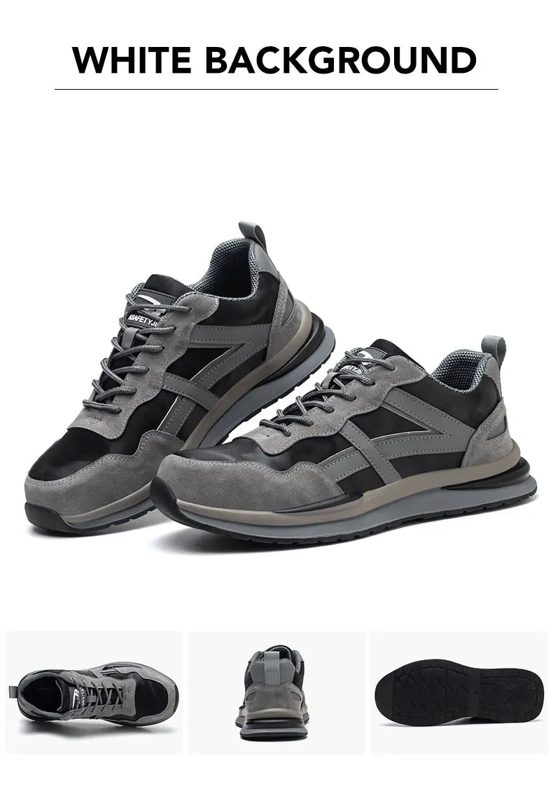 Waterproof Work Safety Shoes Steel Toe Cap Reflective Strip Indestructible Anti-smash Men Sneakers Construction Male Footwear