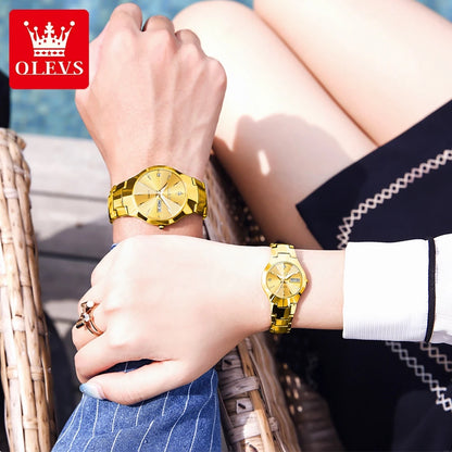OLEVS 8697 Luxury Elegant Quartz Women's Watch Tungsten Steel Strap Fashion Waterproof Calendar Diamond dial Women's Watch