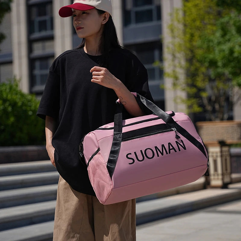Fitness Handbag Gym Sport Tote Bag Large Capacity Shoulder Portable Luggage Bag Outdoor Travel Storage Women's Crossbody Bag