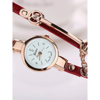 Women Watches Rhinestone Multilayer Bracelet Watch Women Faux Leather Strap Analog Quartz watch Fashion Dress Clock часы женские