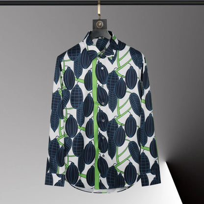 Hot men's shirt 3D printed pattern men's shirt long-sleeved lapel single-breasted fashion casual design slim body large size 6xl