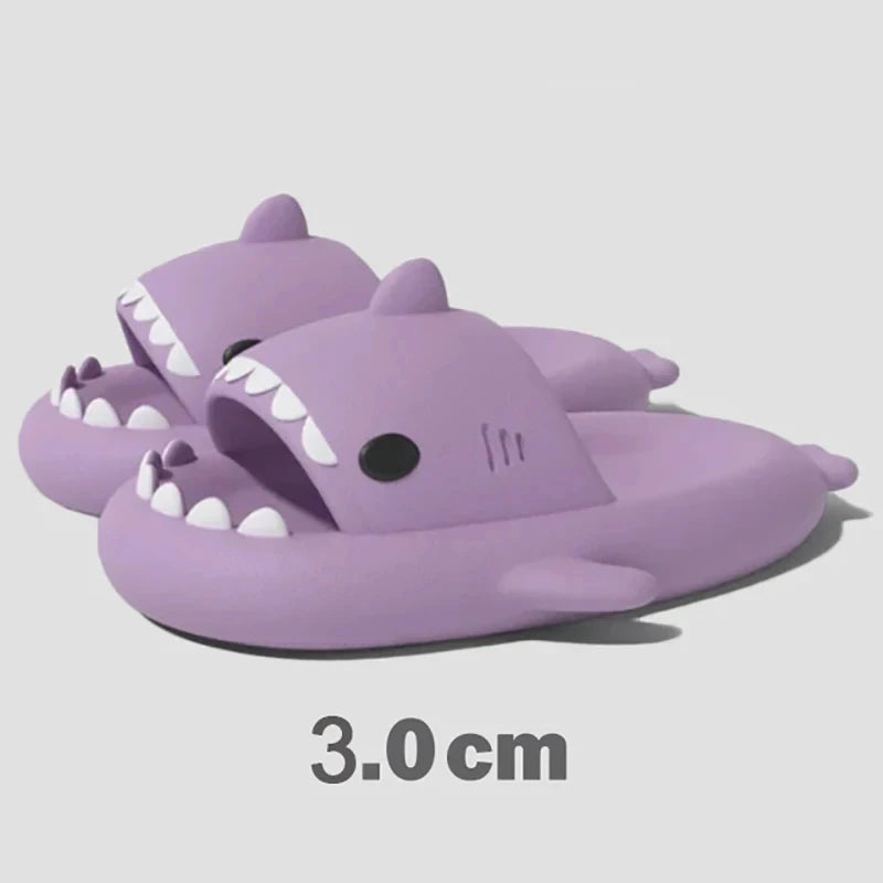 Summer Women Shark Slippers Men Cute Soft EVA Bathroom Sandals Adults Outdoor Cow Flip Flops Couples Non-slip Cartoon Slides