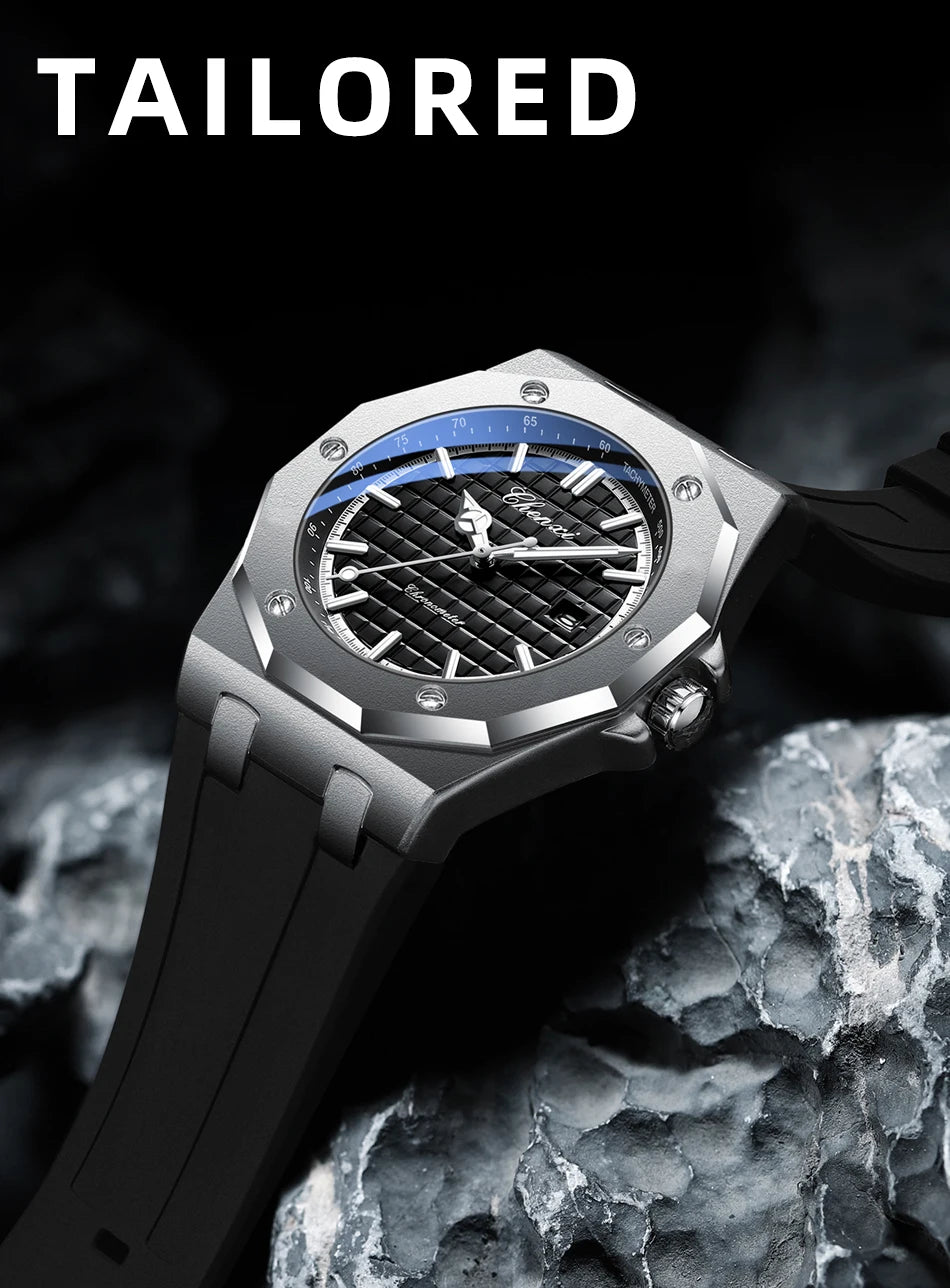 CHENXI 8268 Premium Men's Quartz Watch Night Light Silicone Strap Waterproof Calendar Casual Men's Texture Watch reloj hombre