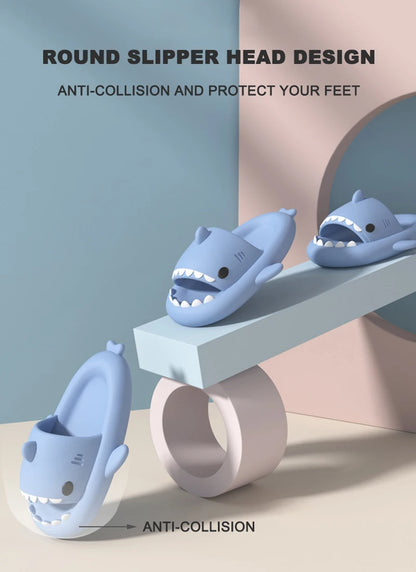 Summer Women Shark Slippers Men Cute Soft EVA Bathroom Sandals Adults Outdoor Cow Flip Flops Couples Non-slip Cartoon Slides