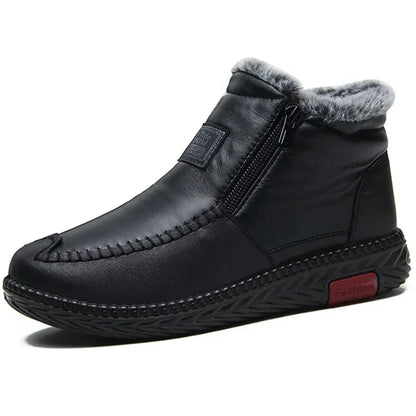 2024 Women's Boots Plush Female Shoes Anti-slip Womens Snow Boot Winter Cotton Leather Shoes Casual Ankle Boots Botas Mujer