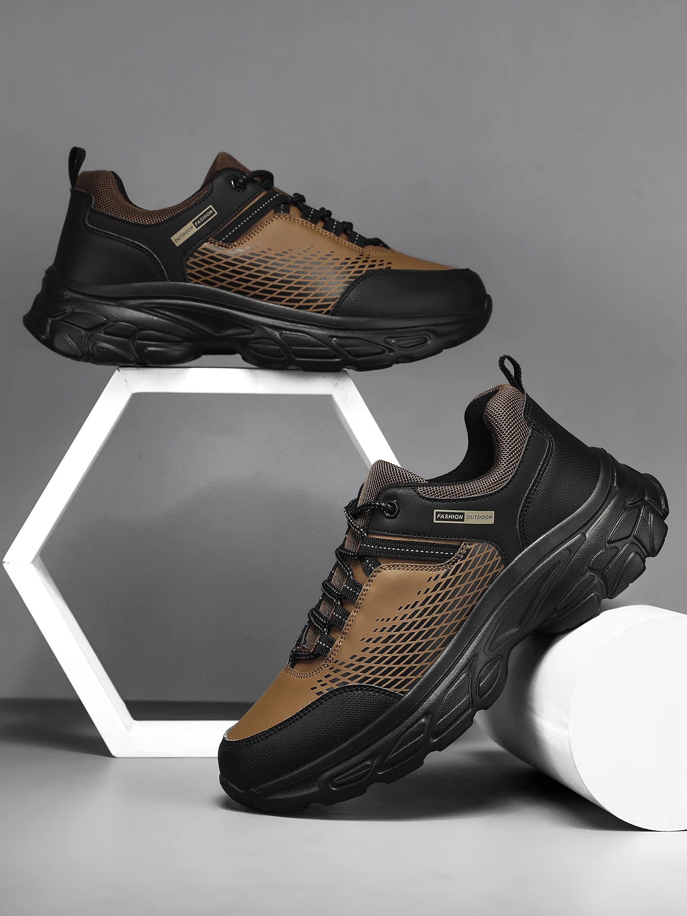 Men's Hiking Shoes Outdoor Trainers Lace-Up Climbing Shoes Men Trekking Sneakers Anti-Slip Hunting Sneakers