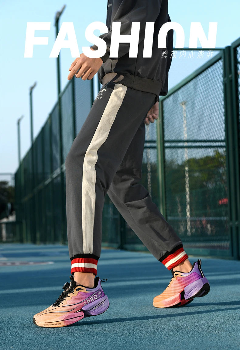 Marathon Carbon Plate Air Cushion Men Sports Running Shoes Breathable Lightweight Women's Comfortable Athletic Nonskid Sneakers