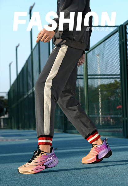 Marathon Carbon Plate Air Cushion Men Sports Running Shoes Breathable Lightweight Women's Comfortable Athletic Nonskid Sneakers