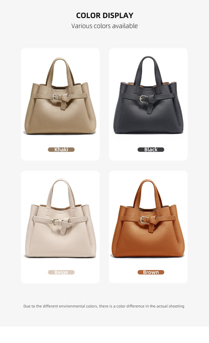 Zency Genuine Leather Top-handle Bag For Women Luxury Designer Crossbody Bag Zipper Purse Elegant OL Handbag 2025 New Shoulder