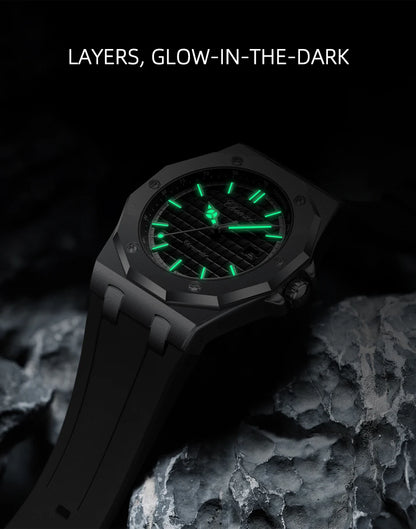 CHENXI 8268 Premium Men's Quartz Watch Night Light Silicone Strap Waterproof Calendar Casual Men's Texture Watch reloj hombre