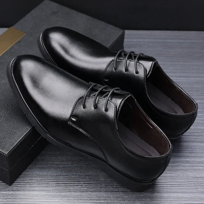 High Quality Formal Leather Men Dress Shoes Breathable Mens Casual Shoes Italian Luxury Brand Lace-Up Non-slip Men Driving Shoes