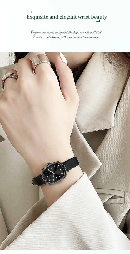 2024 New Womens Watch Hannah Martin Original Leather Rose Gold Simple Quartz Watch Top Brand 3Bar Waterproof Fashion Women Watch