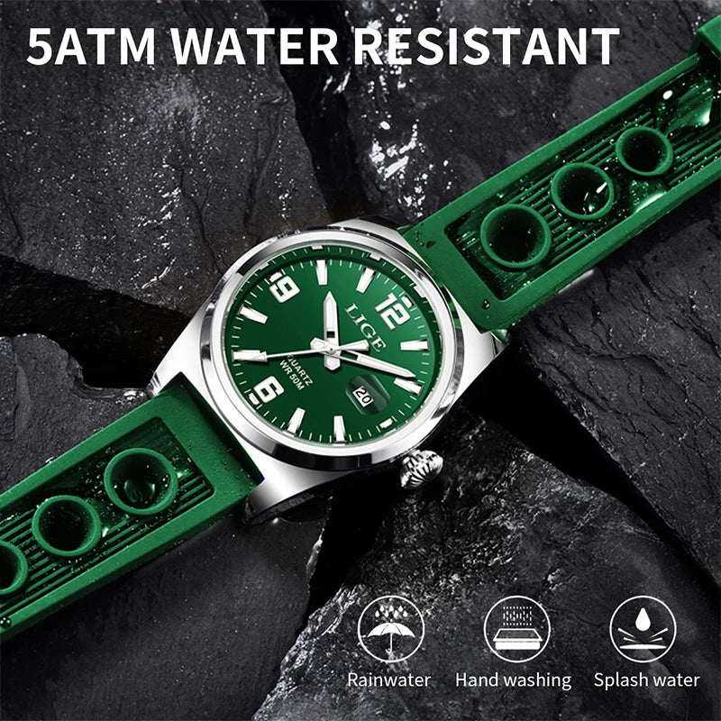 LIGE Man Watch Fashion Military Sport Quartz Calendar Watches for Men Waterproof Luminous Business Male Clock Relogio Masculino