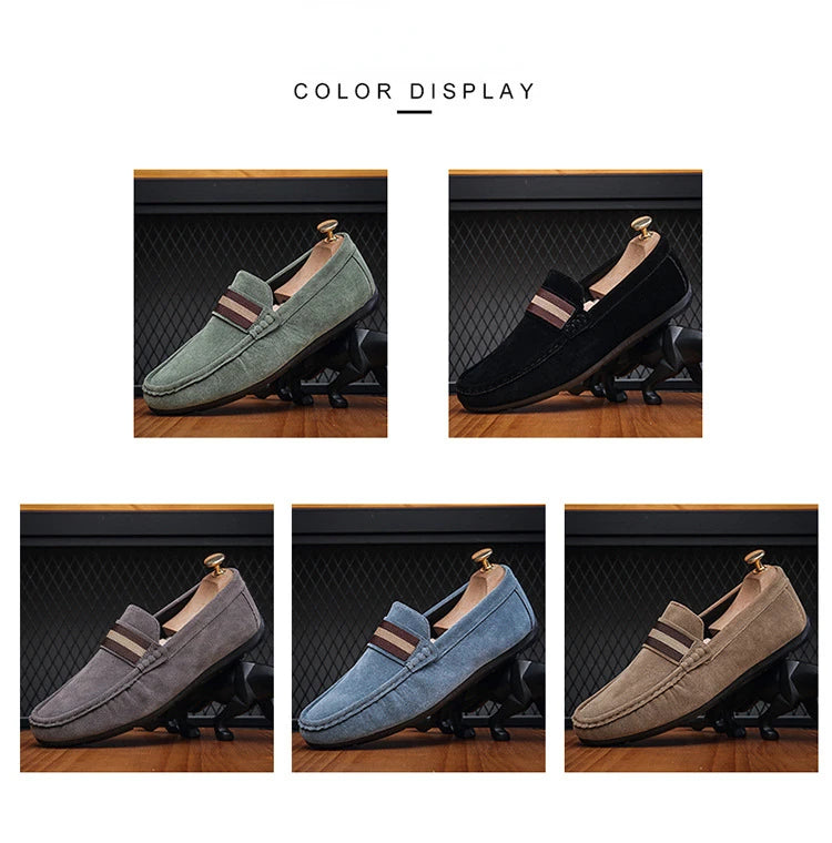 Spring Men's Casual Shoes Suede Loafers For Men Moccasins High Quality Flats Male Walking Shoes comfortable Men's Driving Shoes