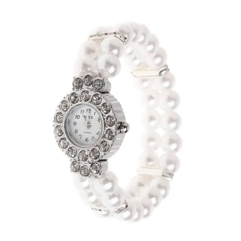 Fashion Women Watch Clock Women Casual Wristwatches Pearl Beaded Bracelet Watches Strap Quartz Wrist Watch Horloges Jewelry Gift