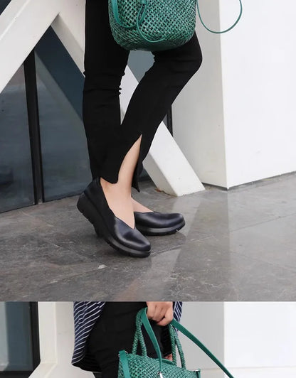 Women Fashion Wedge Heel Pumps 2025 Spring Summer Lightweight Platform Loafers Woman Soft Sole Comfort Casual Shoes Plus Size 42