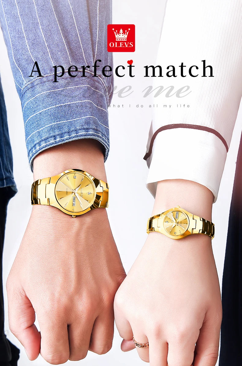 OLEVS 8697 Luxury Elegant Quartz Women's Watch Tungsten Steel Strap Fashion Waterproof Calendar Diamond dial Women's Watch