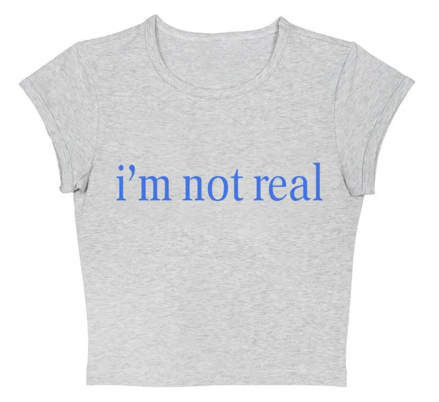 Letter Print T-Shirt Y2k Harajuku Summer Casual Short Sleeve Gothic Slim Crop Top Vintage Women Streetwear Sexy Grunge Fairy Tee