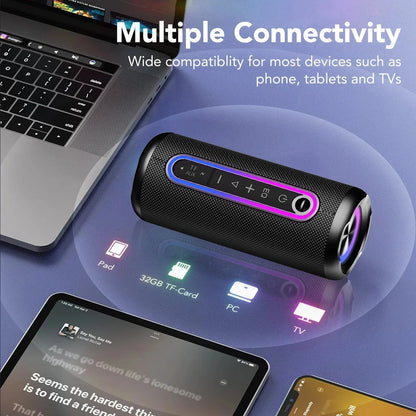 Bluetooth Speakers, Portable Wireless Speaker with 30W Loud Stereo Sound, BT5.4, IP7 Waterproof, 24H Playtime, Portable Speaker