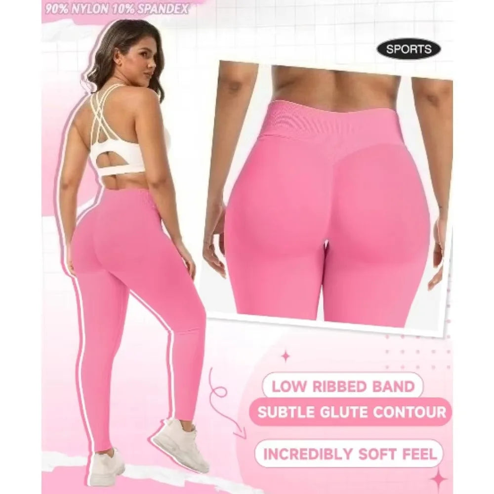Women Gym Yoga Exercise Pants High Waist Sexy Peach Hip Elastic Tights Running Exercise Yoga Underpants