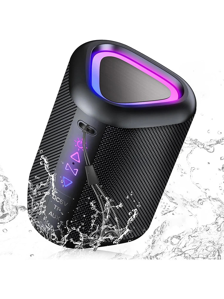 Bluetooth Speaker, 2025 Portable Wireless Speakers with Led Light, Bluetooth 5.4, 24H Playtime, Enhanced Bass, IPX7 Waterproof