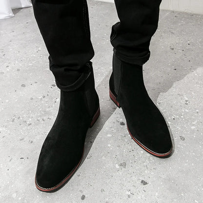 Fashionable Men Chelsea Boots PU Korean Version Versatile Suede European and American Short Boots Size 38-46 Men Boots