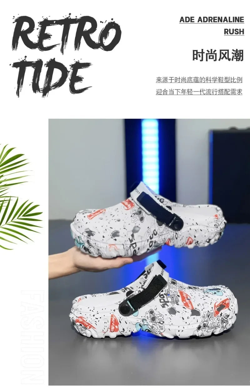 Plus Size 46 47 Men's Summer Clogs Sandals Eva Slippers Men Fashion New Flat Sandals Men Women Leisure Slides Men Casual Shoes