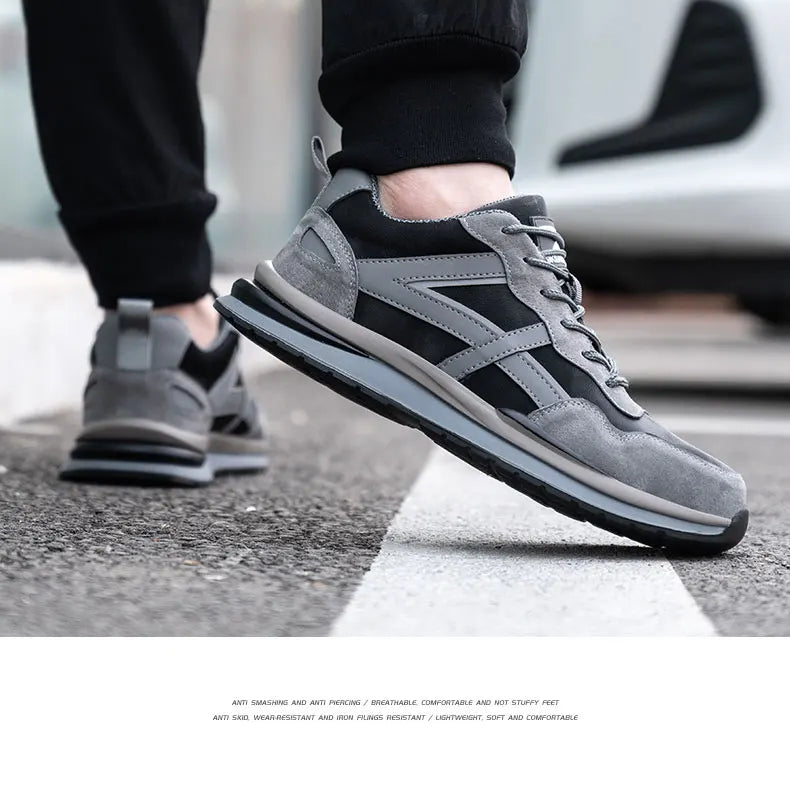 Waterproof Work Safety Shoes Steel Toe Cap Reflective Strip Indestructible Anti-smash Men Sneakers Construction Male Footwear
