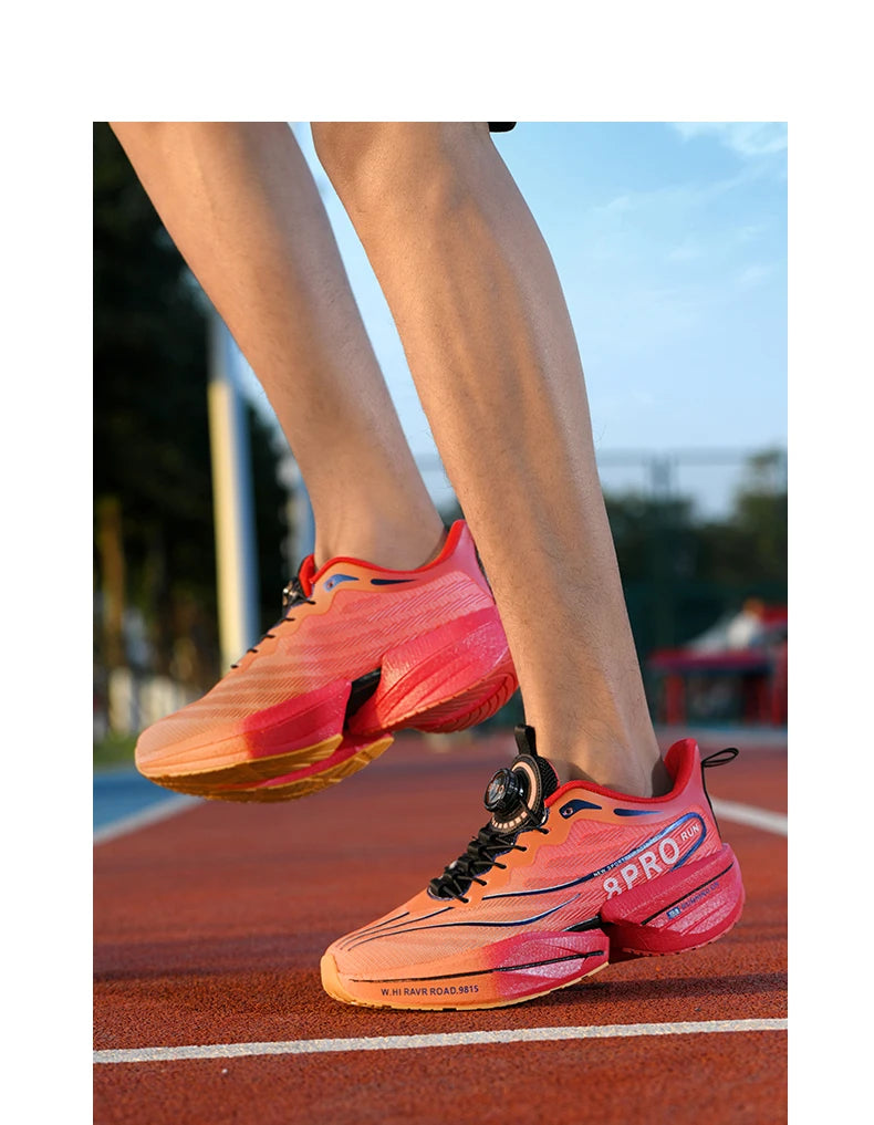 Marathon Carbon Plate Air Cushion Men Sports Running Shoes Breathable Lightweight Women's Comfortable Athletic Nonskid Sneakers