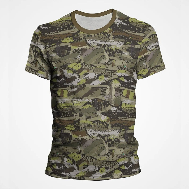 Camouflage T-Shirt Men Clothes Outdoor Fashion Casual O Neck Short Sleeve Tee Summer Streetwear Oversized Sport Military T Shirt