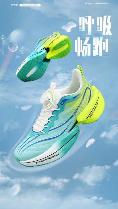 Marathon Carbon Plate Air Cushion Men Sports Running Shoes Breathable Lightweight Women's Comfortable Athletic Nonskid Sneakers