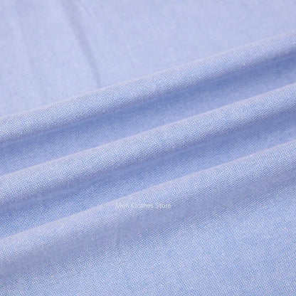 Men's Oxford Short Sleeve Square Collar Soild Plaid Striped Summer Casual Shirts Single Pocket Comfortable Cotton Shirt