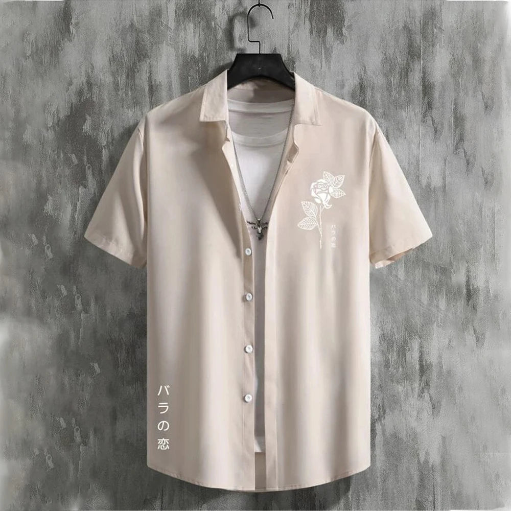 2025 Male Clothes Simple Stripes 3d Hawaiian Shirt Men Clothes Loose Breathable Men's Shirts Summer Male Shirts Short Sleeve