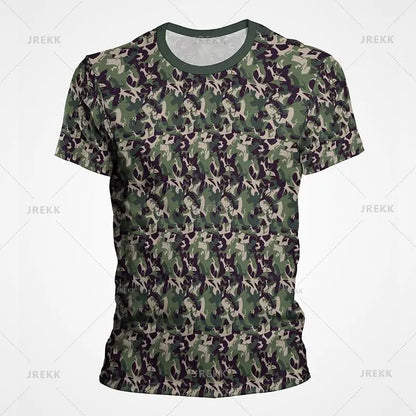 Camouflage T-Shirt Men Clothes Outdoor Fashion Casual O Neck Short Sleeve Tee Summer Streetwear Oversized Sport Military T Shirt