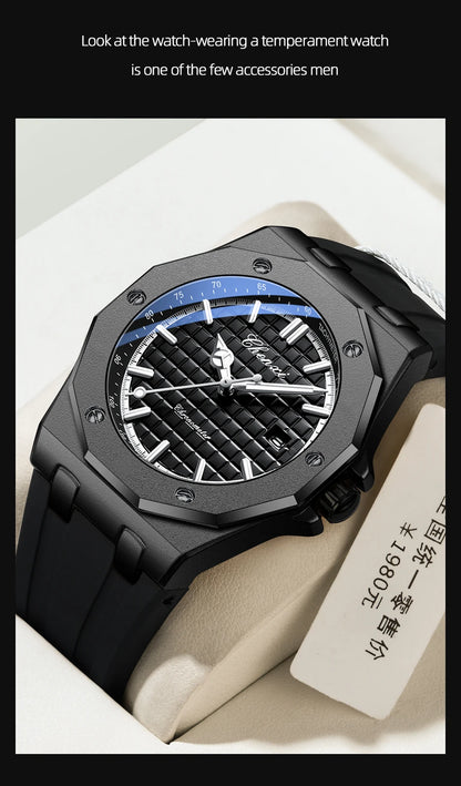 CHENXI 8268 Premium Men's Quartz Watch Night Light Silicone Strap Waterproof Calendar Casual Men's Texture Watch reloj hombre