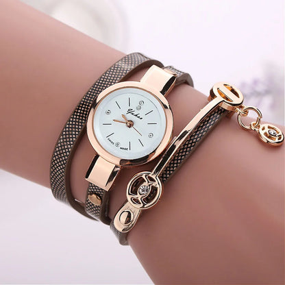 Women Watches Rhinestone Multilayer Bracelet Watch Women Faux Leather Strap Analog Quartz watch Fashion Dress Clock часы женские