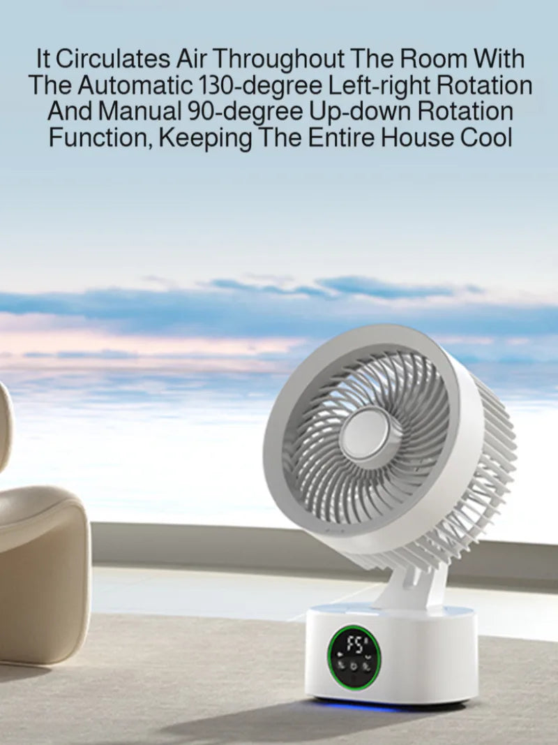 Portable Wall-Hanging Fan With Remote Control Rechargeable Usb Electric Folding Fan Nightlight Air Cooler Household Shaking