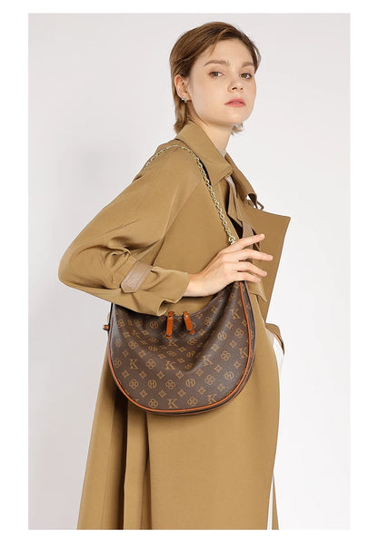 Mkf Genuine Crescent Bag 2025 New Presbyopic Large Capacity High-End Original Accessible Luxury Fashion Single Shoulder Crossbody Armpit Bag