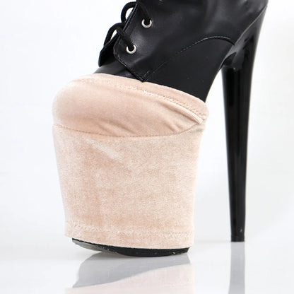 20cm waterproof platform protector shoe cover 17cm stripper high heels pole dancing shoes sandals black knee protector 6 8inch