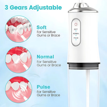 Rechargeable Oral Irrigator Portable Dental Irrigator Water Flosser 3 Models Jet Nozzles Water Teeth Pick Flosser Water Jet