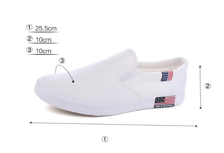 Men's Casual Shoes Canvas Slip-On Loafers Low Style Breathable Light Fashion Shoes for Men Walking White Shoe Zapatos De Hombre