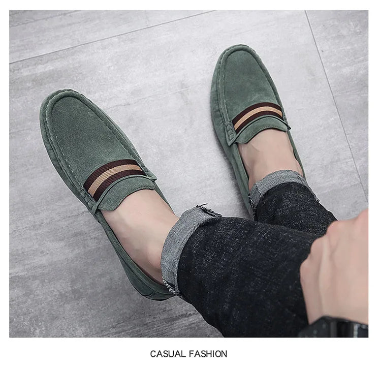 Spring Men's Casual Shoes Suede Loafers For Men Moccasins High Quality Flats Male Walking Shoes comfortable Men's Driving Shoes